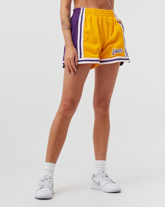 Women's Mitchell & Ness Gold Los Angeles Lakers Jump Shot Shorts 