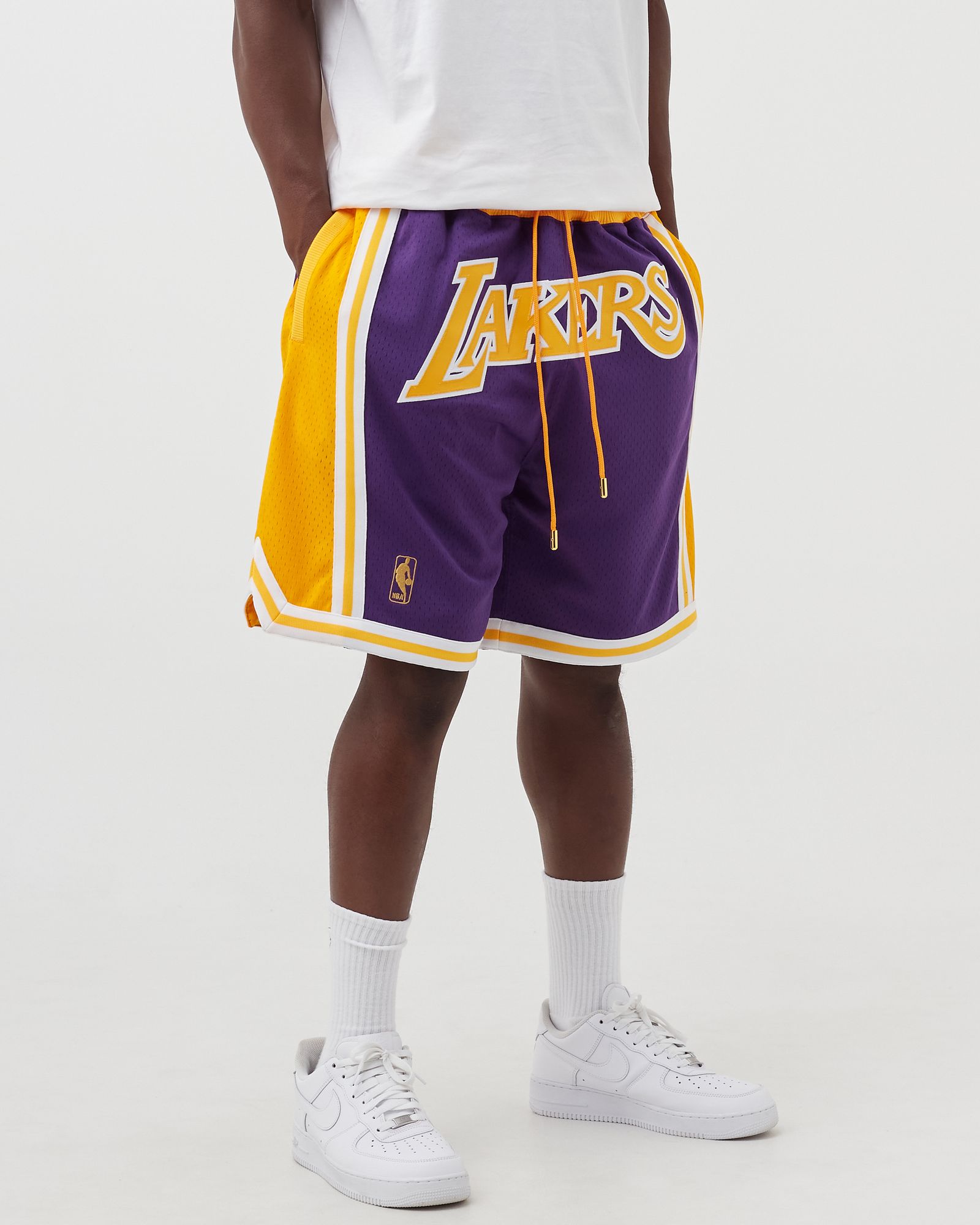 NBA JUST DON SHORTS LOS ANGELES LAKERS ROAD 1996