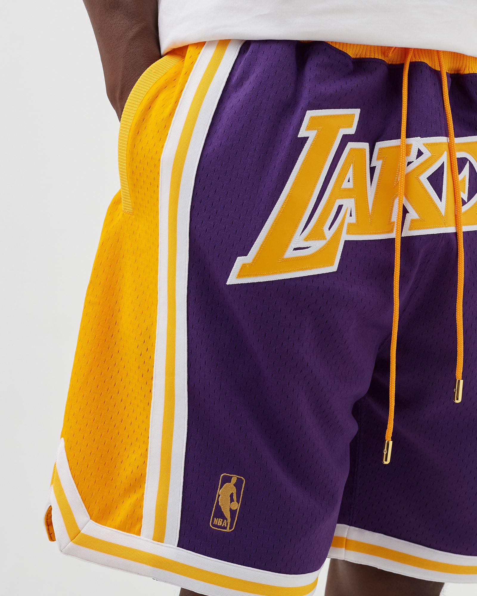 NBA JUST DON SHORTS LOS ANGELES LAKERS ROAD 1996