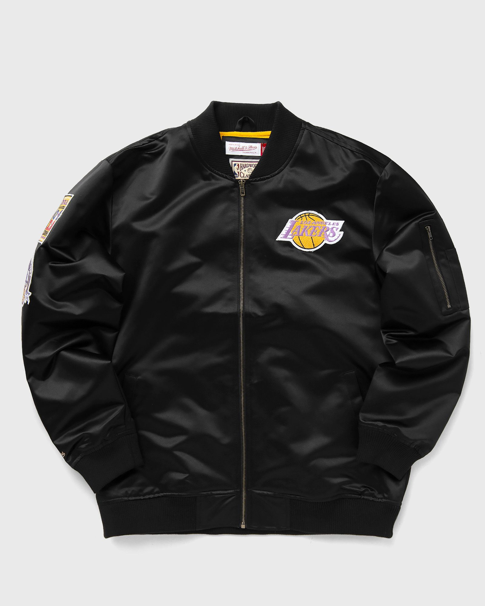 NBA LIGHTWEIGHT SATIN BOMBER VINTAGE LOGO LOS ANGELES LAKERS