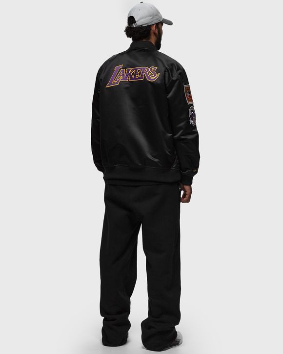 NBA LIGHTWEIGHT SATIN BOMBER VINTAGE LOGO LOS ANGELES LAKERS