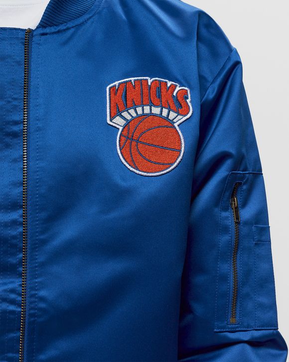 NBA LIGHTWEIGHT SATIN BOMBER VINTAGE LOGO NEW YORK KNICKS