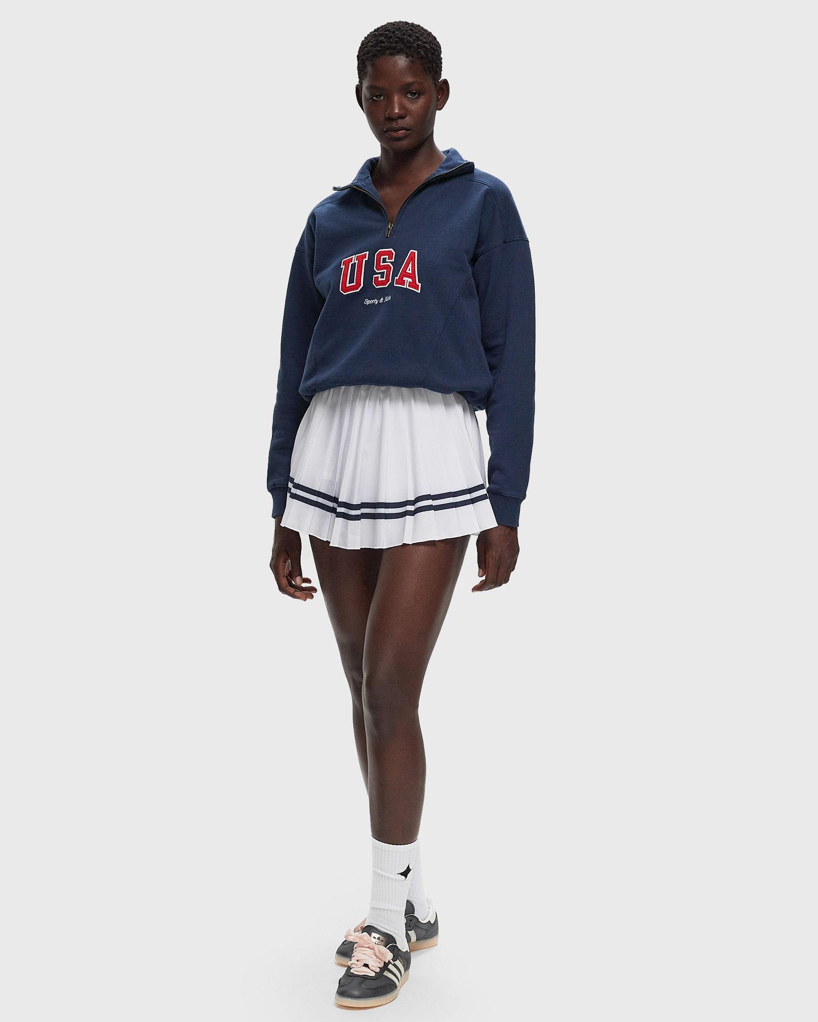 Serif Logo Pleated Skirt