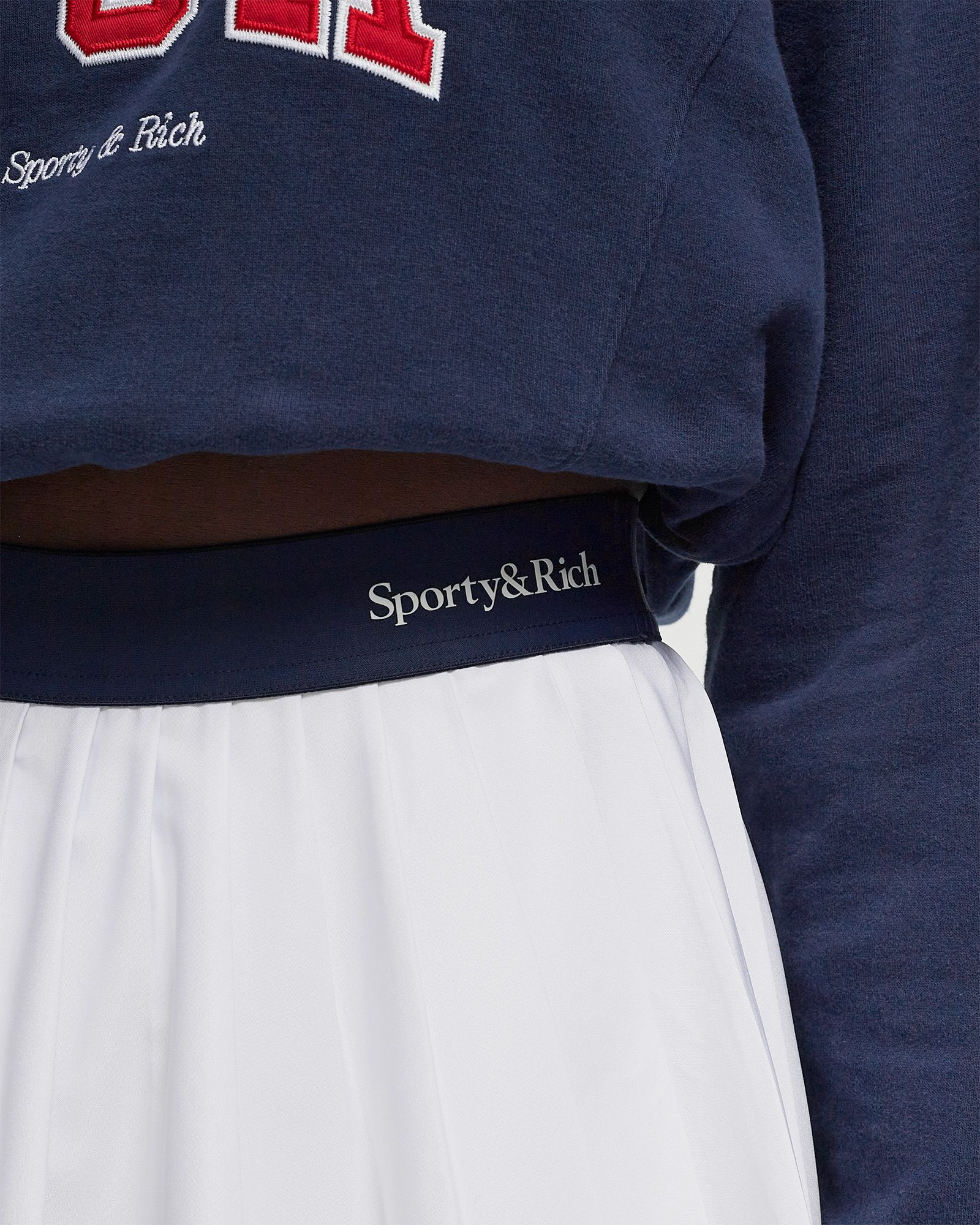 Serif Logo Pleated Skirt