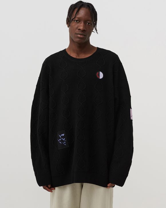 Fred Perry X RAF SIMONS OVERSIZED LAUREL WREATH JUMPER Black - BLACK