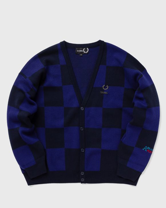 Fred Perry Striped Zip-Through Cardigan - Navy Blue