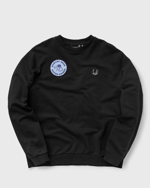 Fred Perry X RAF SIMONS PATCHED SWEATSHIRT Black - BLACK