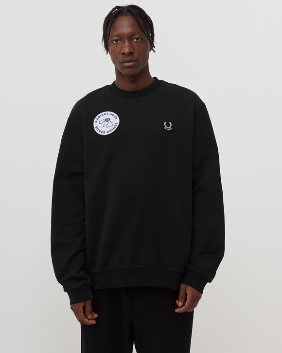 Fred Perry X RAF SIMONS PATCHED SWEATSHIRT Black - BLACK