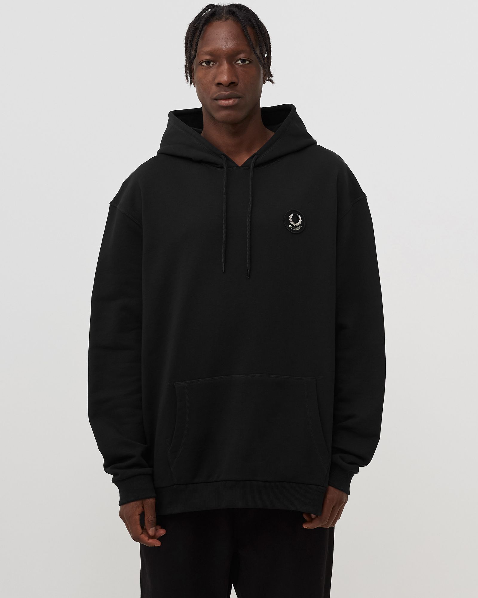 X RAF SIMONS PATCHED OVERHEAD HOODY