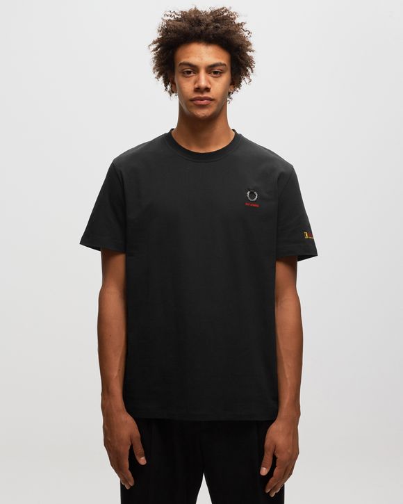 Fred Perry Raf Simons x Fred Perry Printed Sleeve T-Shirt Black - BLACK