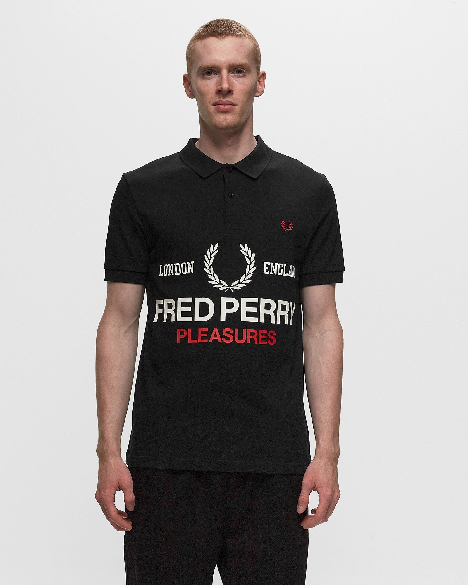 X Pleasures Logo Fred Perry Shirt