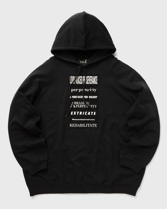 Fred Perry x Raf Simons Printed Patch Hoodie Black