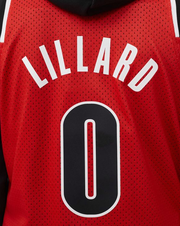 Nike SWINGMAN JERSEY PORTLAND TRAIL BLAZERS - DAMIAN LILLARD #0 Black -  BLACK/UNIVERSITY RED/LILLARD DAMIAN