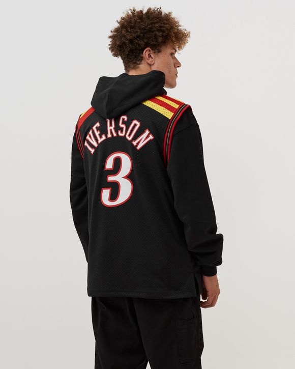 Mitchell & Ness Men's Philadelphia 76ers Black Cut Up Hoodie