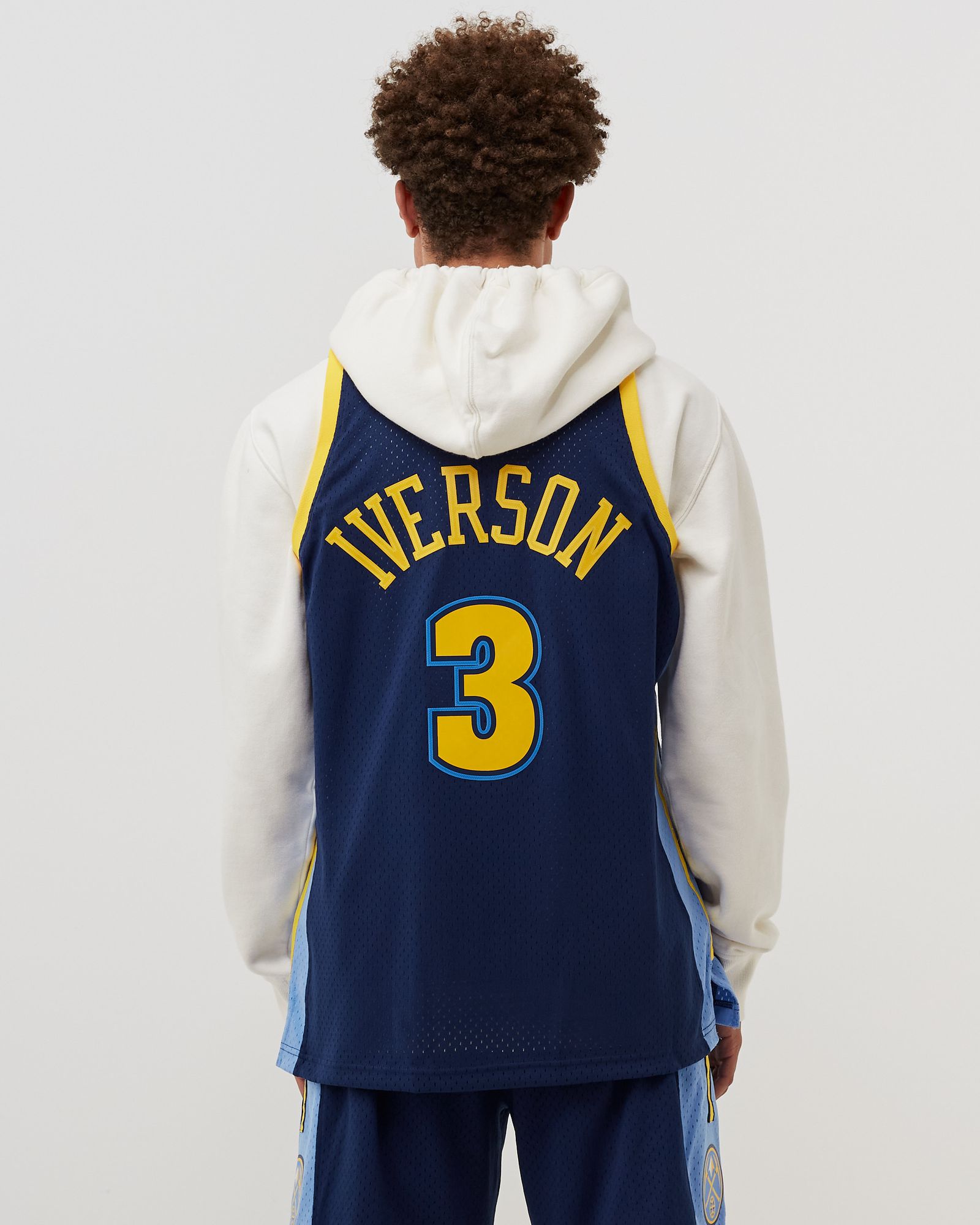 Adidas トレフォイルロゴ NUGGETS 3 IVERSON Jersey Denver Nuggets Allen Iverson #3 Adidas NBA Jersey Baby Blue