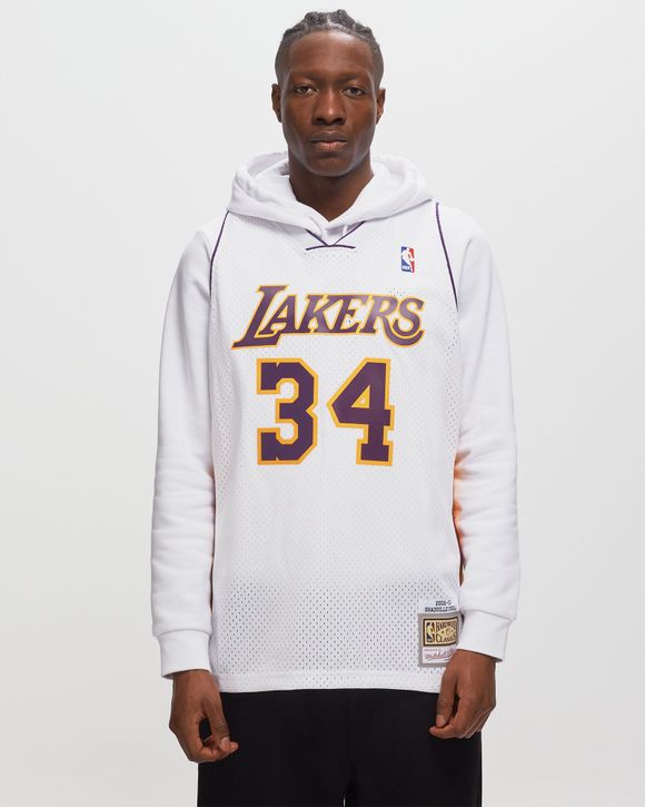 Men's Mitchell & Ness Shaquille O'Neal White Los Angeles Lakers 2002-03 Hardwood Classics Swingman Jersey