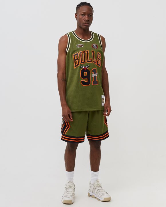 Shop Mitchell & Ness Chicago Bulls Dennis Rodman 1997-98 Swingman Jersey  SMJY4847-CBU97DRDDKGN green