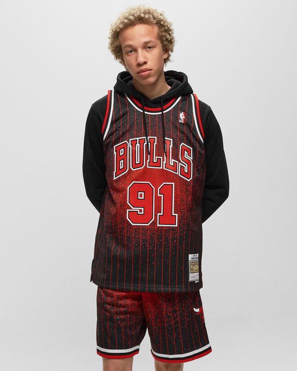NBA Chicago Bulls #91 Dennis Rodman Fadeaway Swingman Jersey Mitchell Ness 95-96 - Sinbad Sports Store