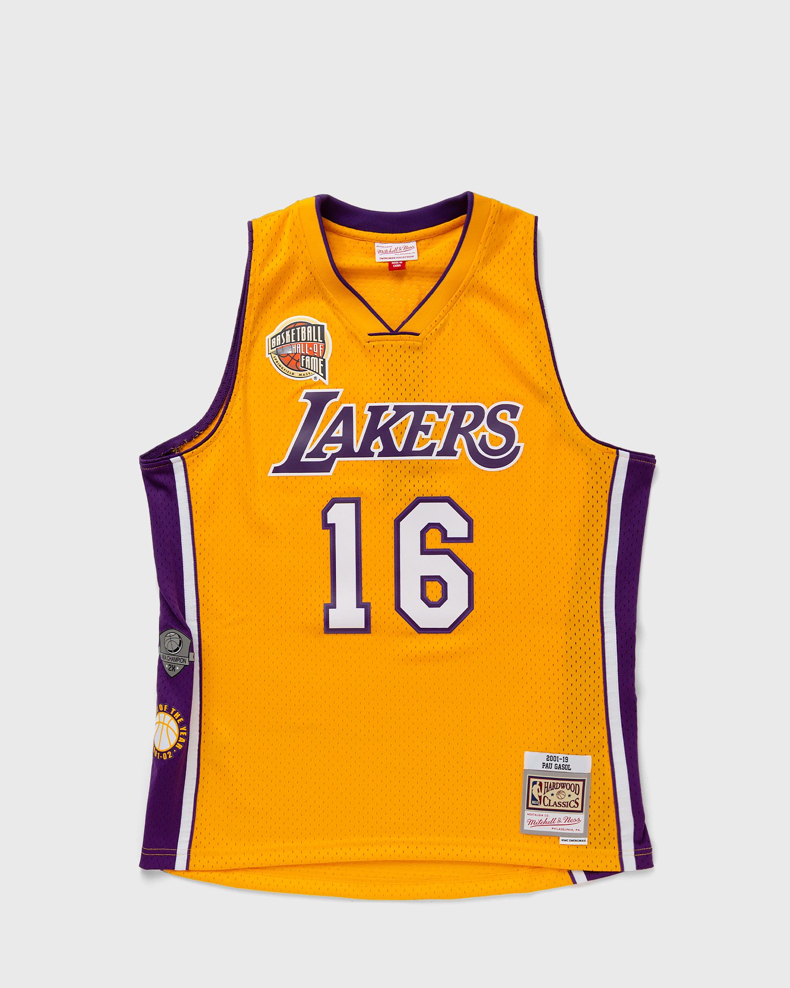 NBA SWINGMAN JERSEY LOS ANGELES LAKERS HALL OF FAME PAU GASOL #16