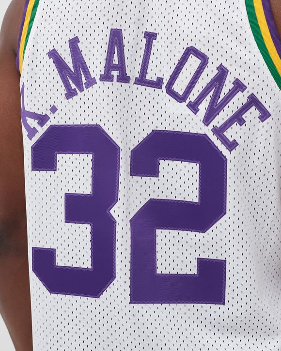 Mitchell & Ness Men's Utah Jazz Karl Malone #32 White Hardwood