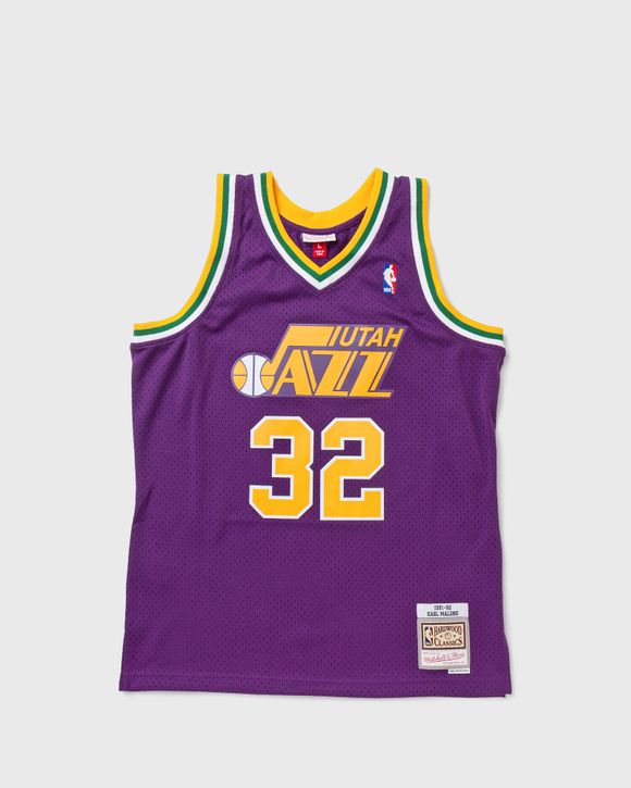 Retro Karl Malone #32 Utah Jazz Purple Throwback Swingman Basketball Sewn Jersey 