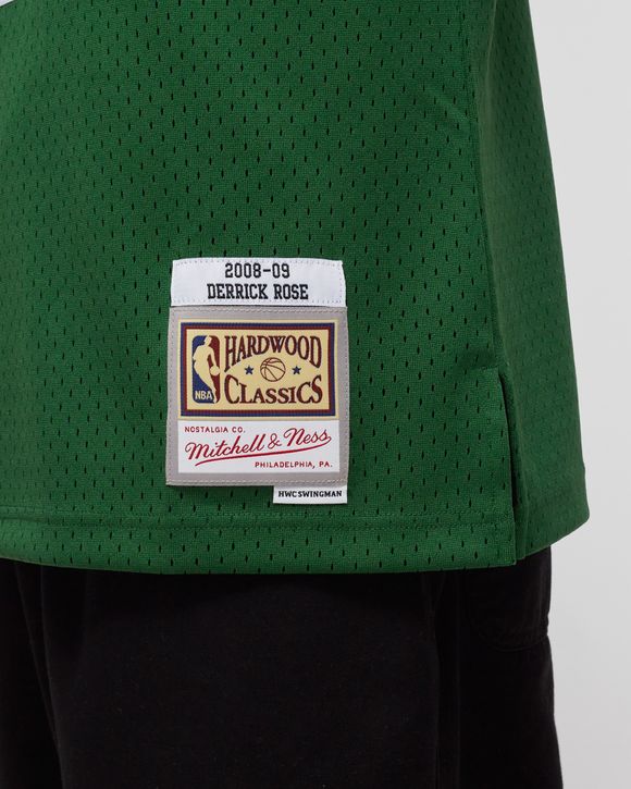 Men's Mitchell & Ness Derrick Rose Green Chicago Bulls 2008-09 Hardwood Classics Swingman Jersey Size: Small