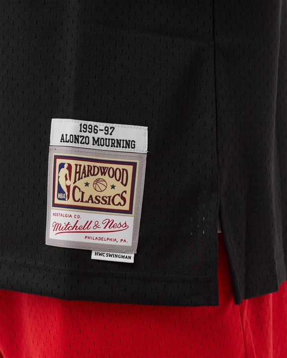 Men's Mitchell & Ness Alonzo Mourning Black Miami Heat 1996-97 Hardwood Classics NBA 75th Anniversary Diamond Swingman Jersey Size: Small