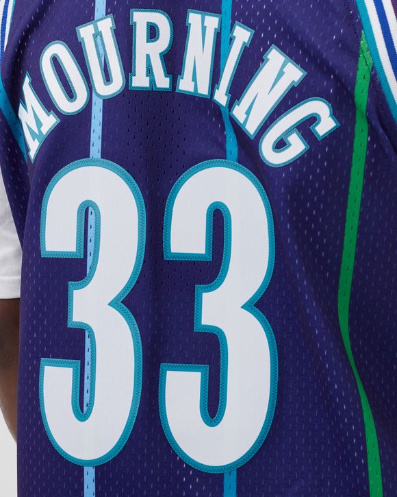 Mitchell and Ness Swingman Jersey HWC Charlotte Hornets Alonzo Mourning blue