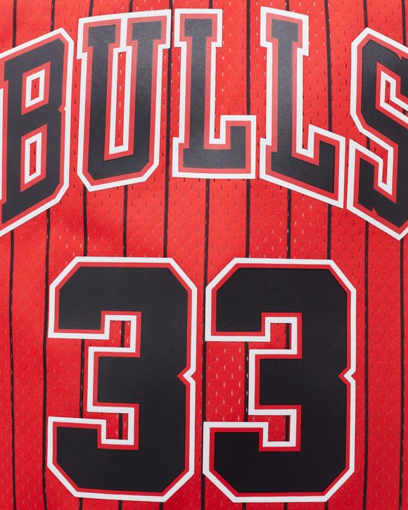  Mitchell & Ness Chicago Bulls Scottie Pippen '95-'96 Swingman  Jersey (Black/Red, L) : Sports & Outdoors