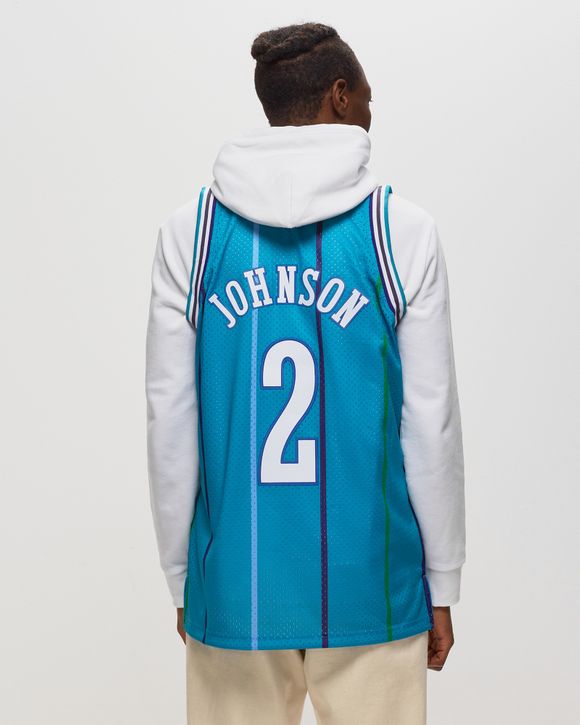 Men's Mitchell & Ness Larry Johnson White Charlotte Hornets 1994