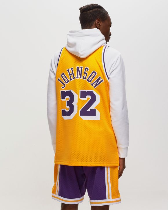 Mitchell And Ness NBA Swingman Jersey Lakers Johnson Purple White (Men –  Sports Connection