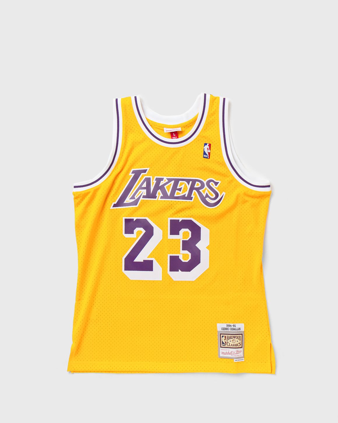 Mitchell Ness Men s Cedric Ceballos Gold Los Angeles Lakers 1994 95 Hardwood Classics Swingman Jersey