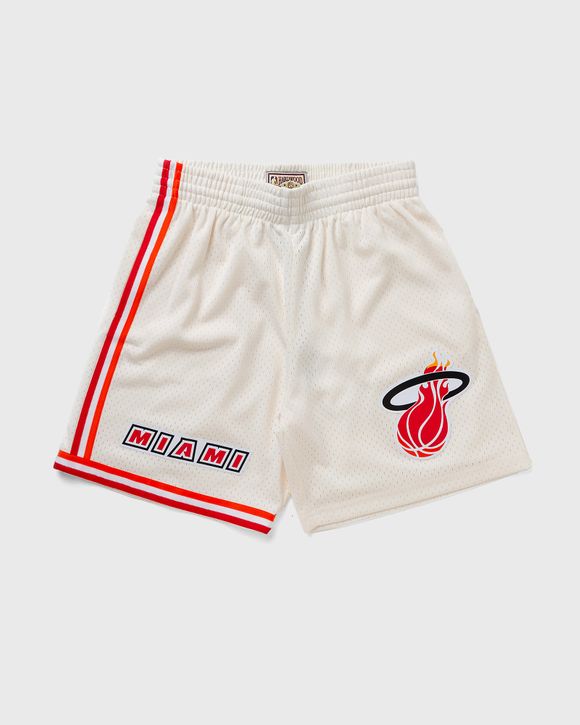 Men's Mitchell & Ness Cream Detroit Pistons Chainstitched Swingman Shorts