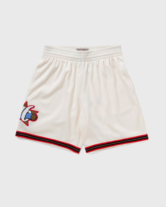 Mitchell & Ness Hawks White Logo Swingman Shorts - Hawks Shop