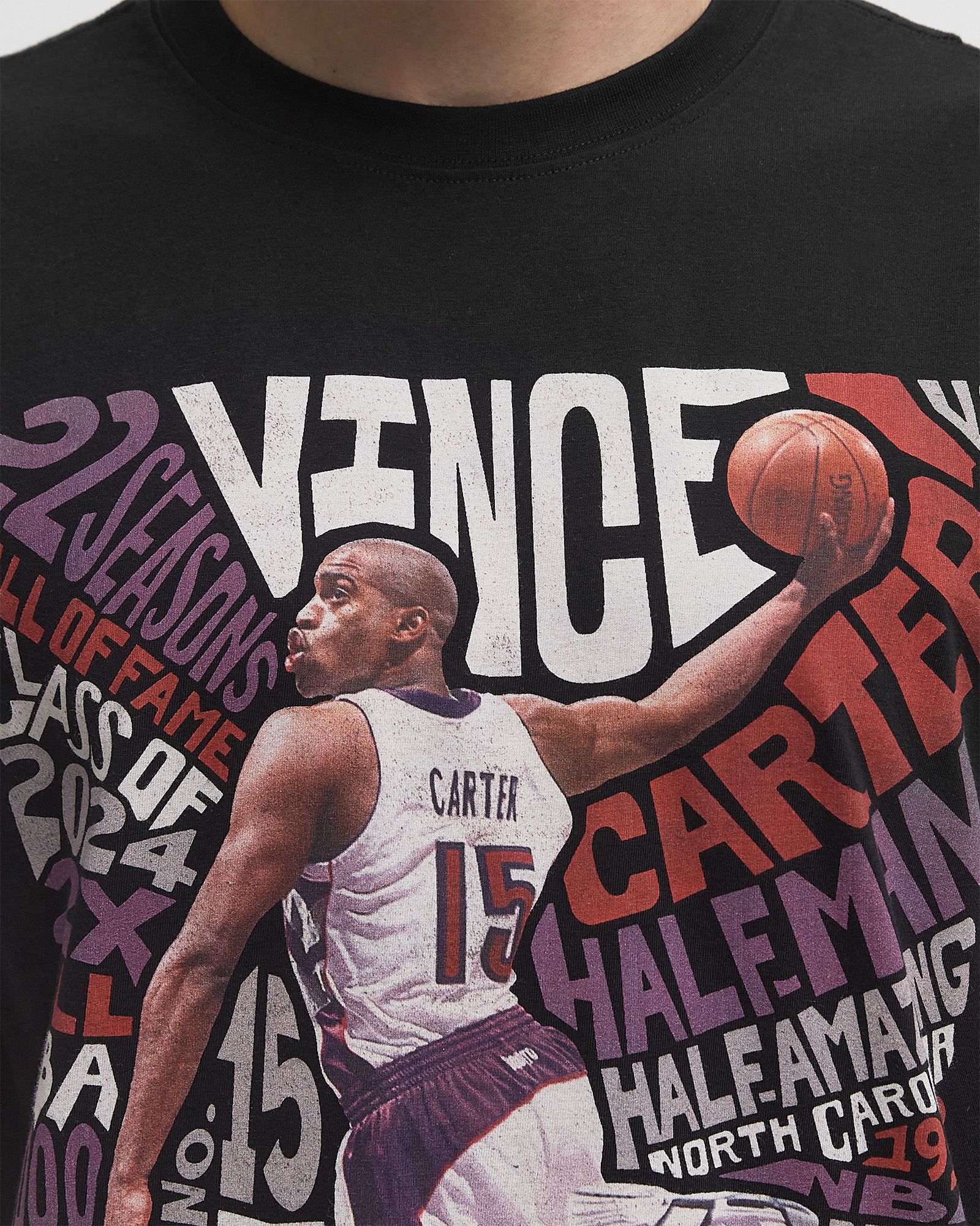 NBA PLAYER ABSTRACT TEE TORONTO RAPTORS  VINCE CARTER