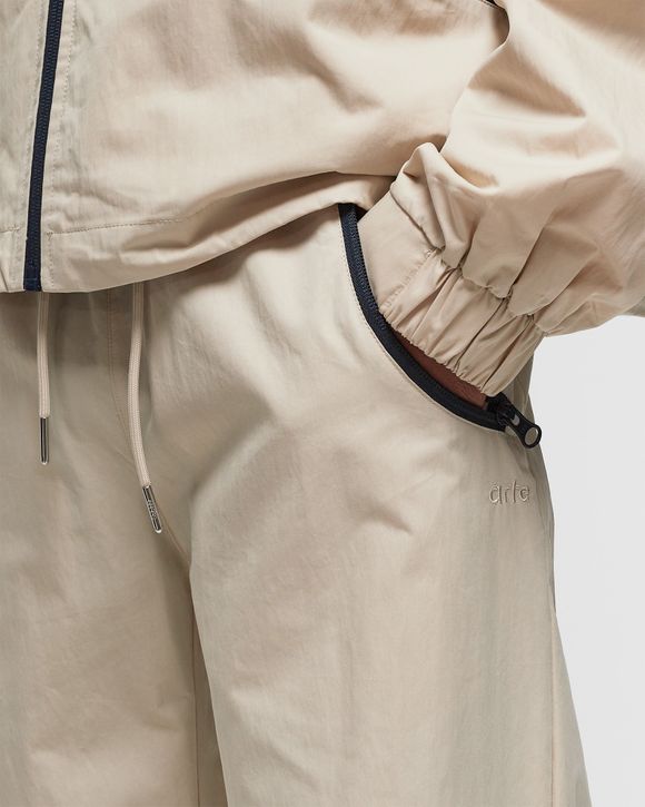 Arte Antwerp Curve Zipper Track Pants Beige - CREAM/NAVY