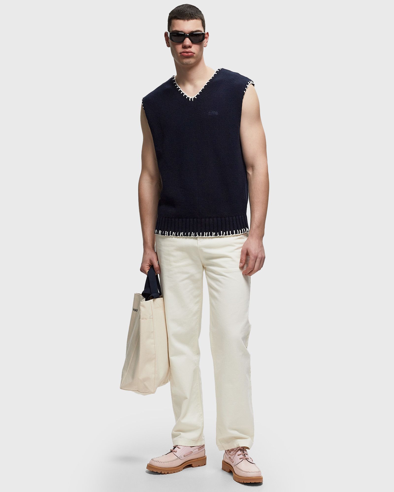 Baseball Stitch hem knit Vest