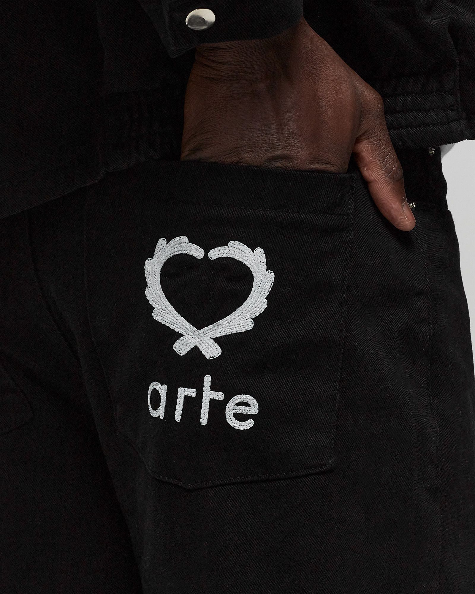 Back pocket embroidery