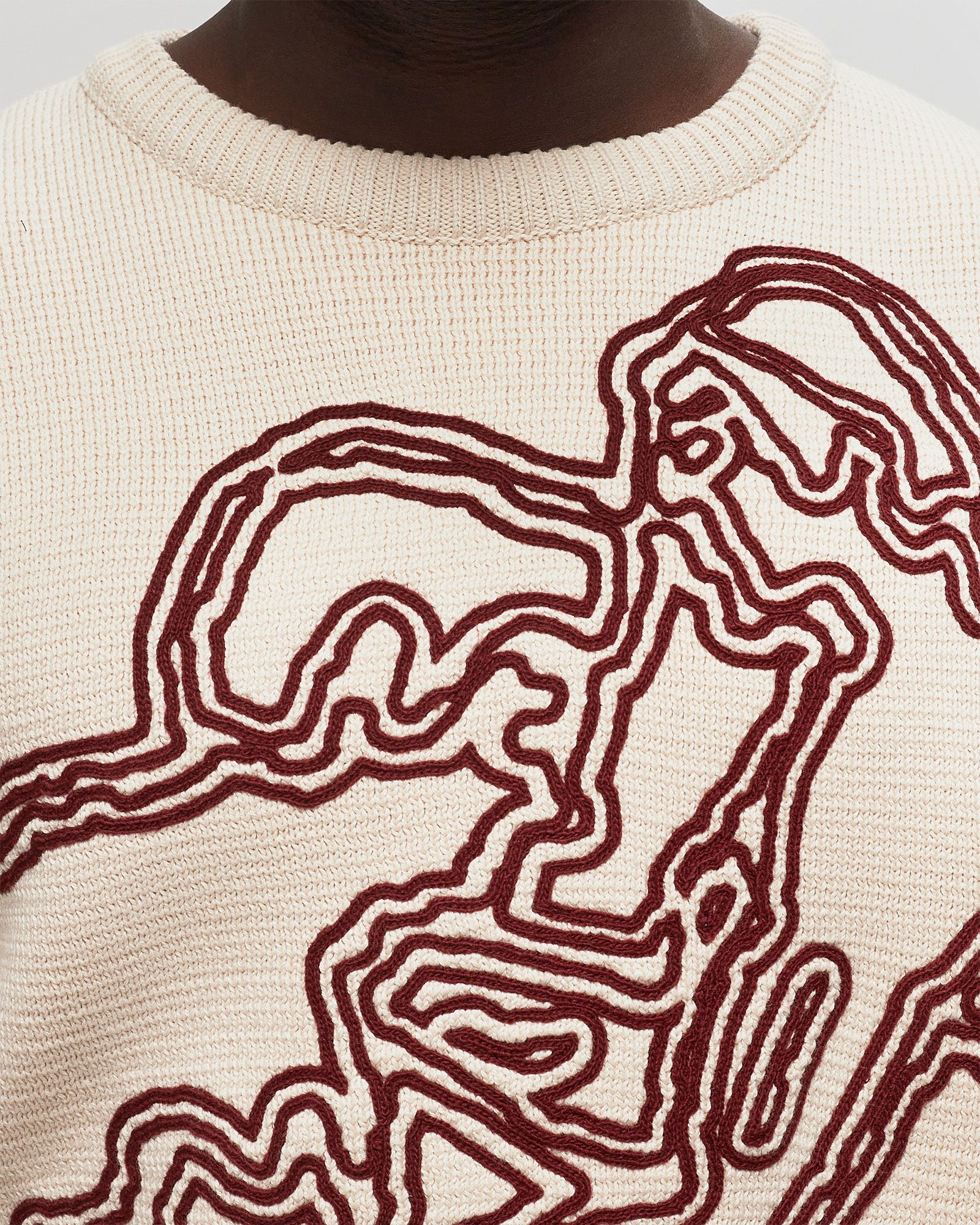 Fighters cord embroidery Knit