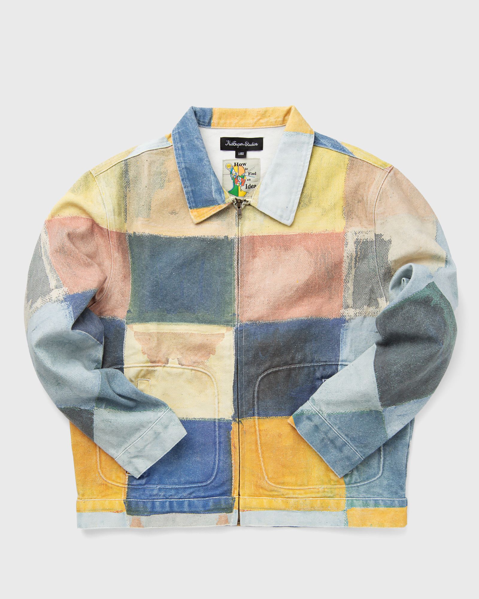 Checkered Painted Printed Work Coat