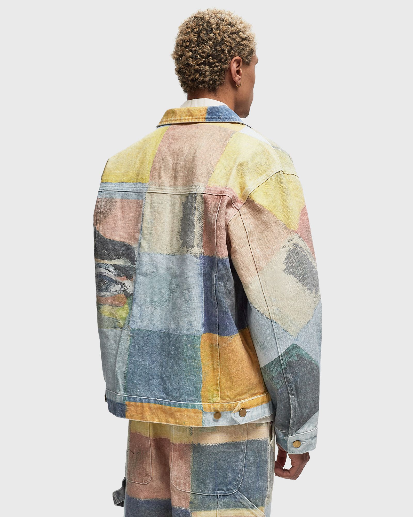 Checkered Painted Printed Work Coat