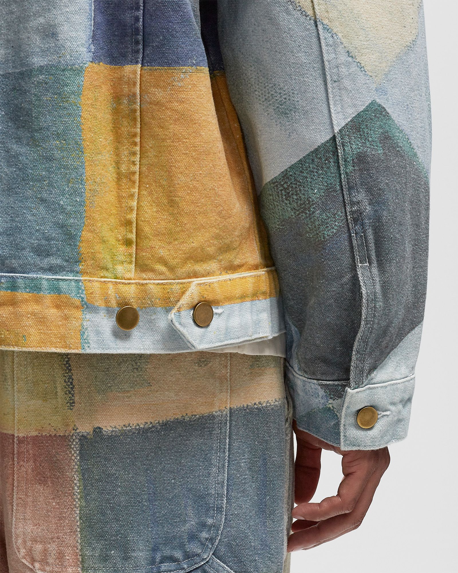 Checkered Painted Printed Work Coat