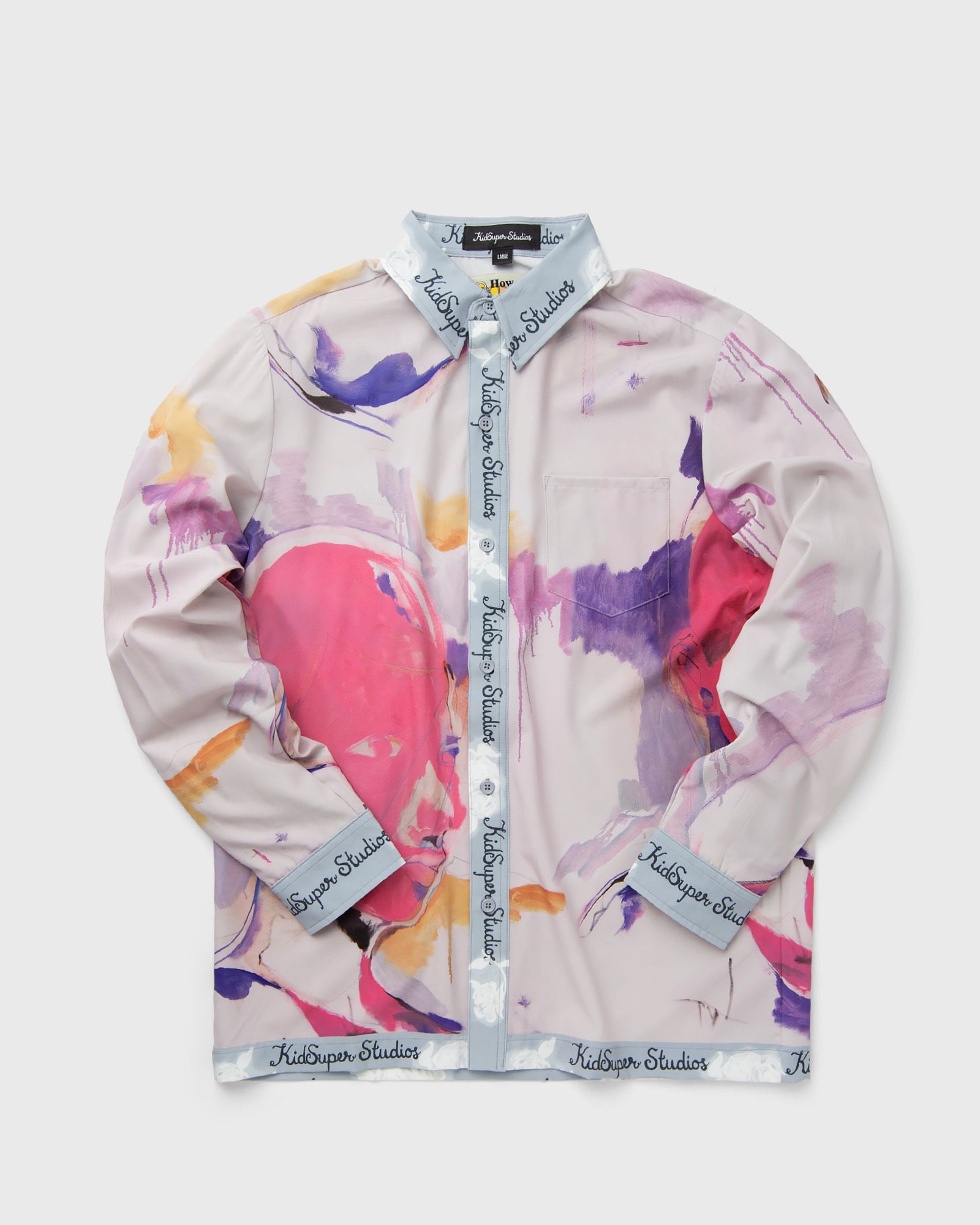 KidSuper Studios - printed satin shirt men longsleeves multi in größe:l