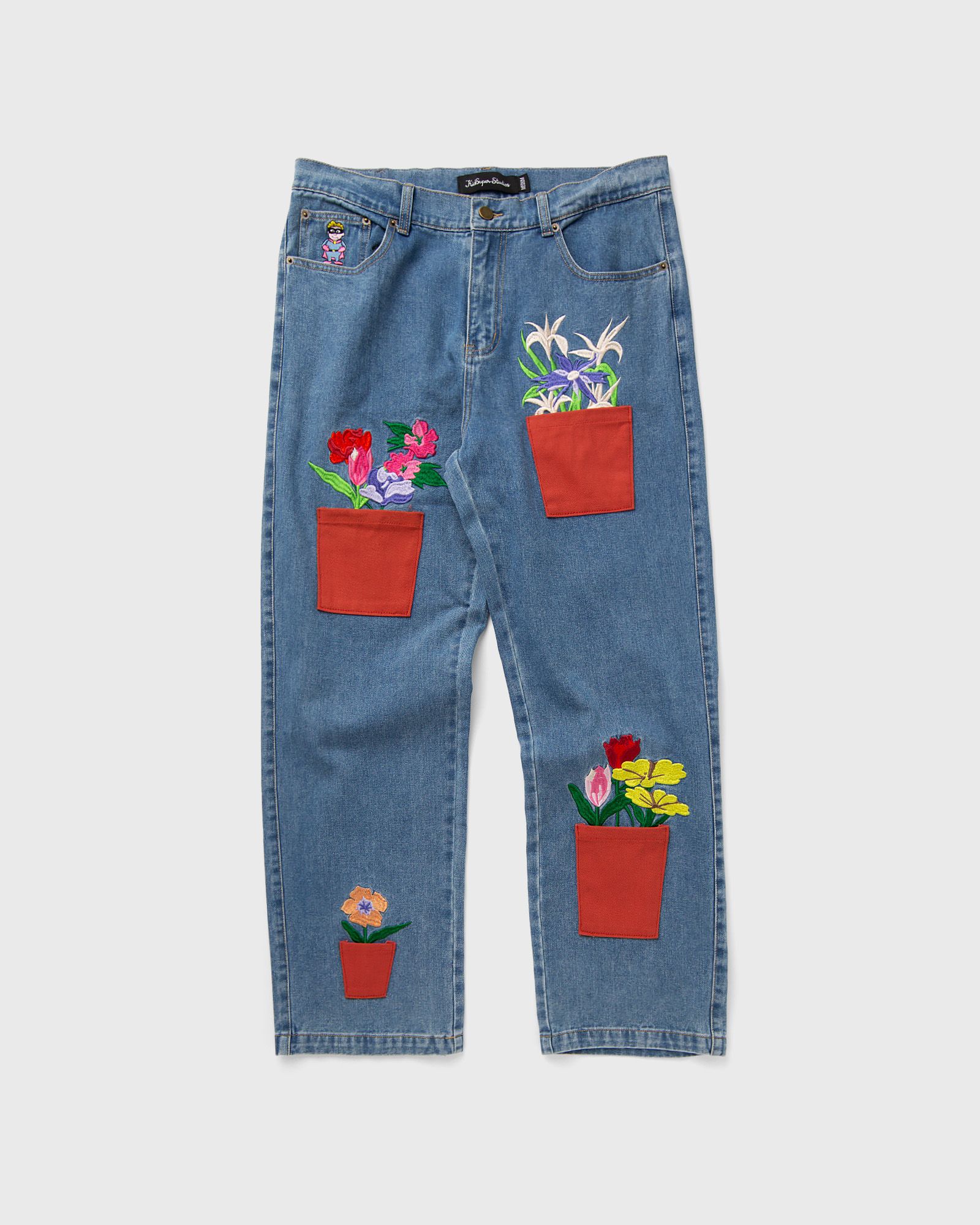 KidSuper Studios - flower pots denim jeans men jeans blue in größe:s