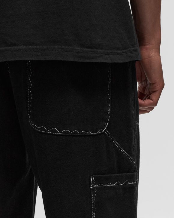 KidSuper Studios Messy Stitched Work Pants Black - BLACK