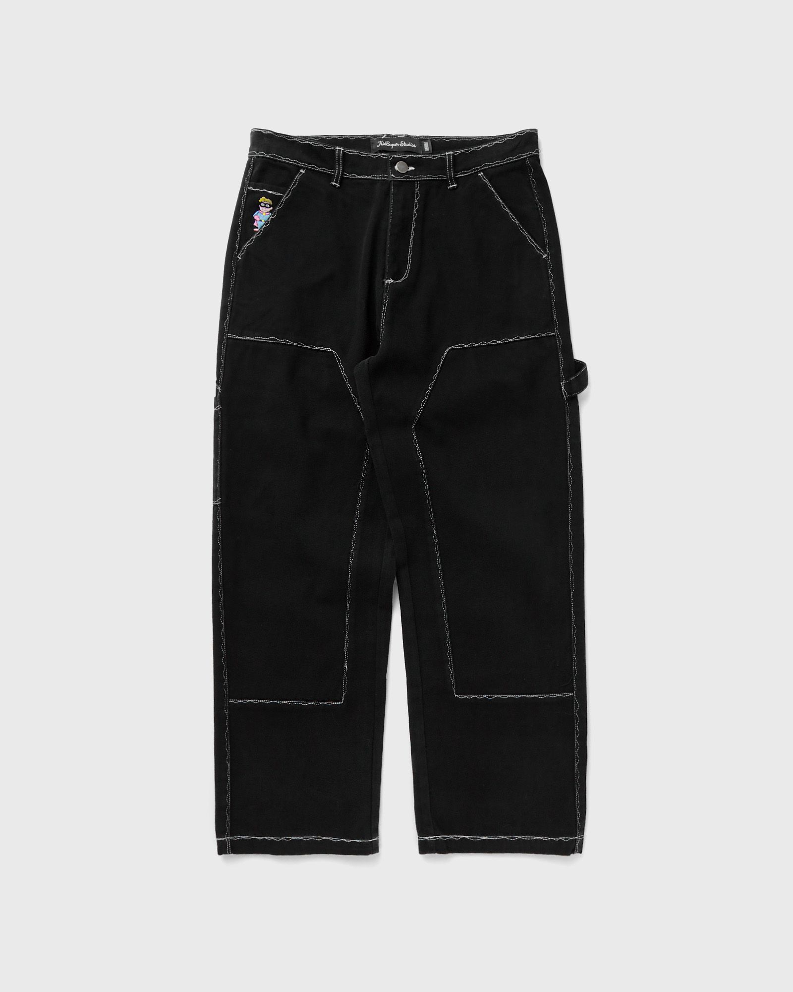 KidSuper Studios - messy stitched work pants men casual pants black in größe:xl