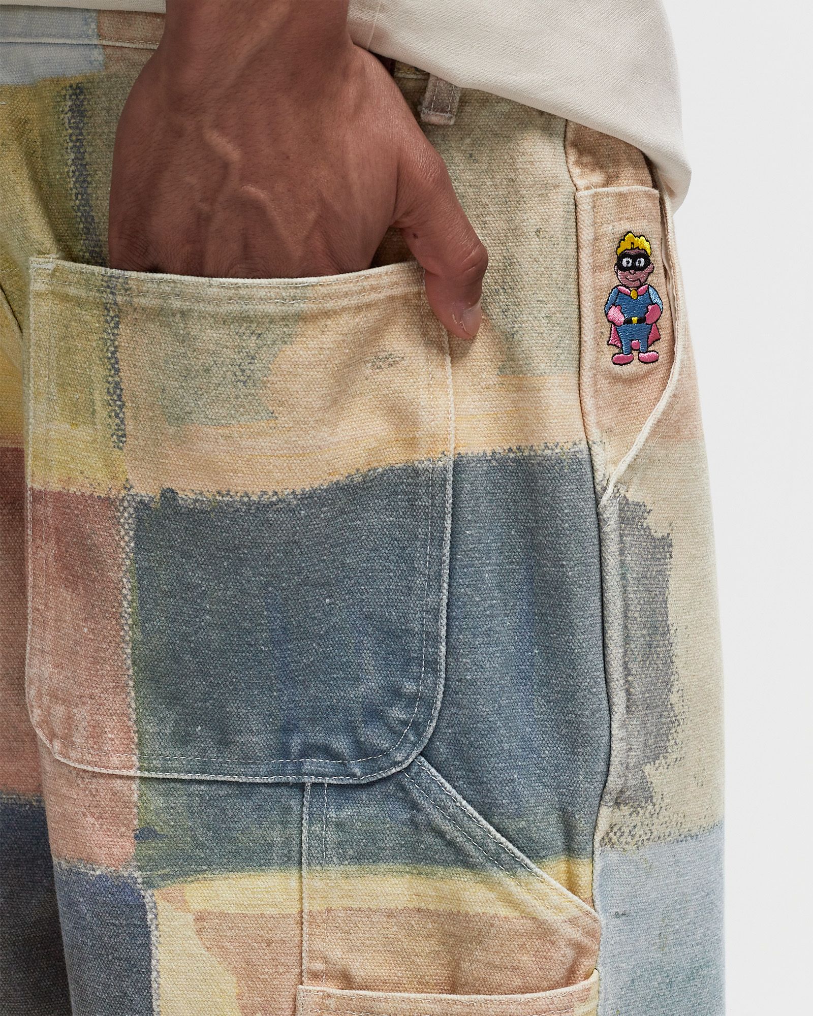 Checkered Painted Printed Work Pant