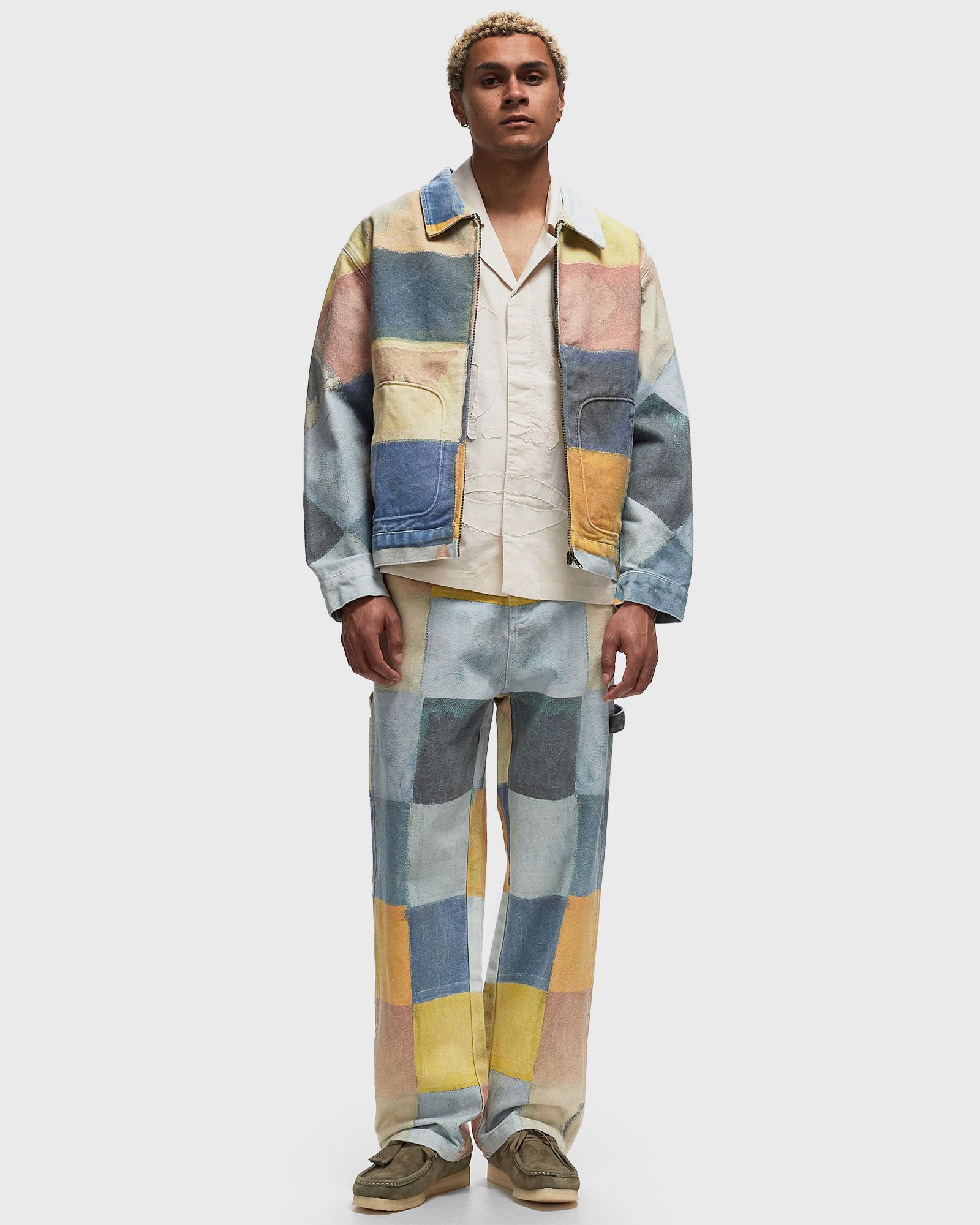 Checkered Painted Printed Work Pant