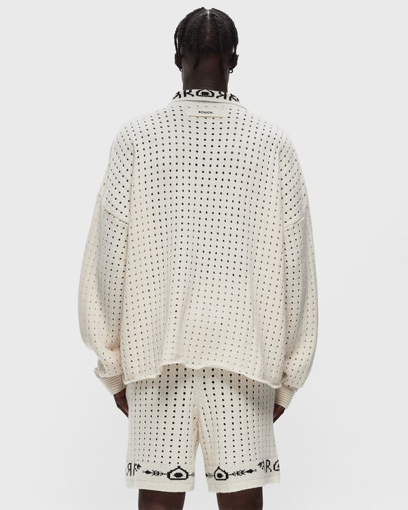L/S CROCHET POLO SHIRT