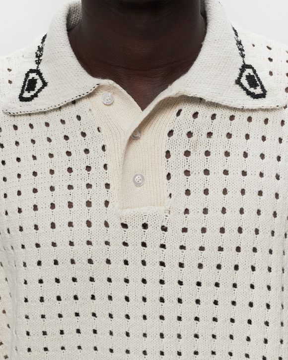 L/S CROCHET POLO SHIRT
